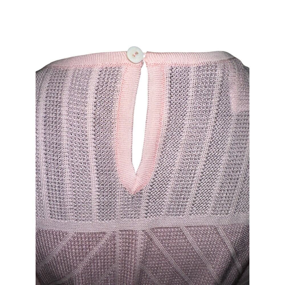 Misook Pleated Knit Midi Fit Flare Pink XS Rich Elegant Brunch Events Feminine - Picture 6 of 11